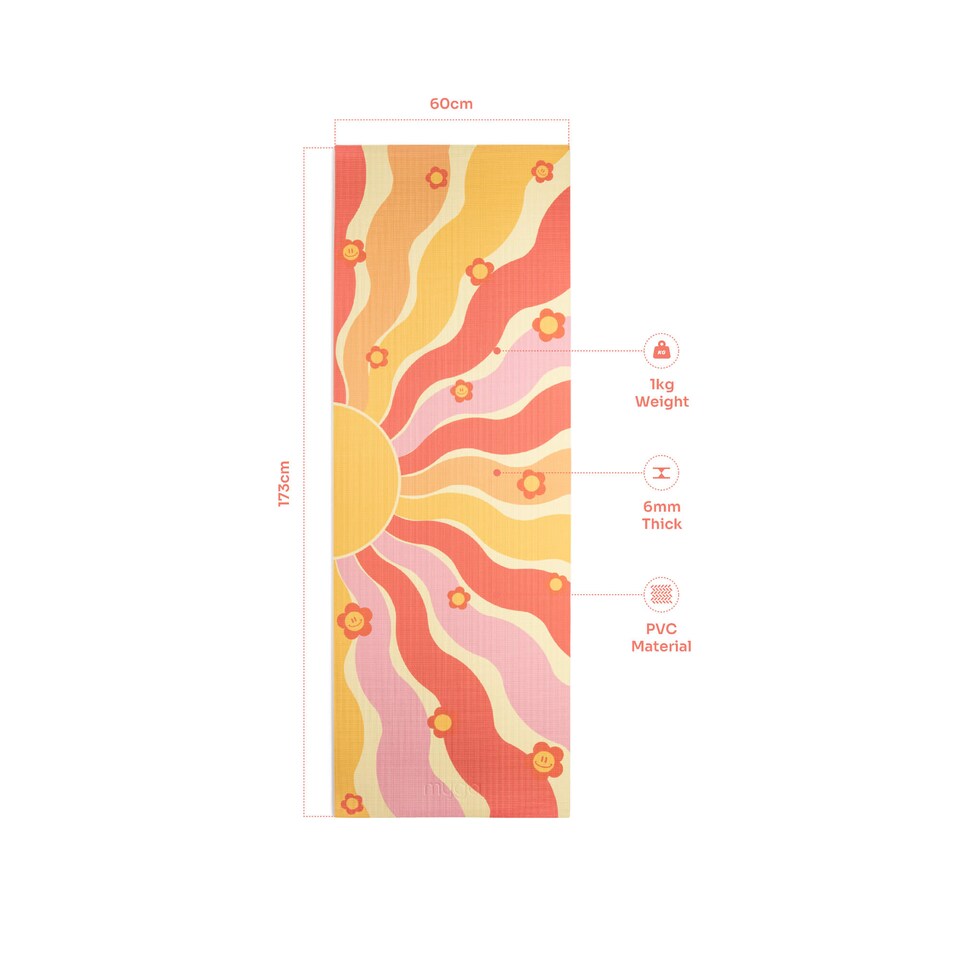 image 1 of Myga Groovy Print Yoga Mat | Orange