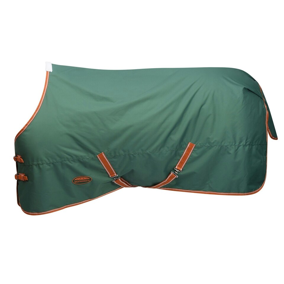 image 1 of Weatherbeeta Comfitec Tyro Standard-Neck Midweight Horse Turnout Rug - Green/Burnt Orange/White - 4´