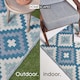 image 5 of Homescapes Outdoor Rug Luxury Waterproof Reversible Recycled, For Garden, Mia Aztec | Blue | Blue