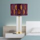 image 2 of Aura - Satin Brass Table Lamp with Burgundy Fern Cut Out Shade