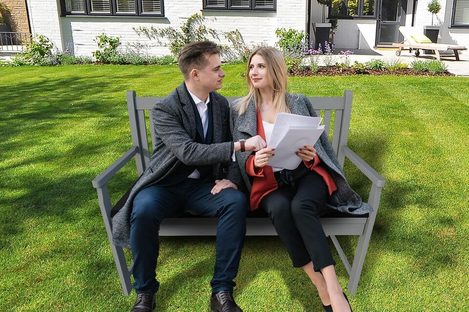 image 1 of Waterproof Garden Bench Cushion 2 Seater I Indoor & Outdoor Bench Seat Pad | Black