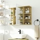 image 8 of HOMCOM Bathroom Wall Cabinet with Mirror and Open Storage Shelves Natural | Brown