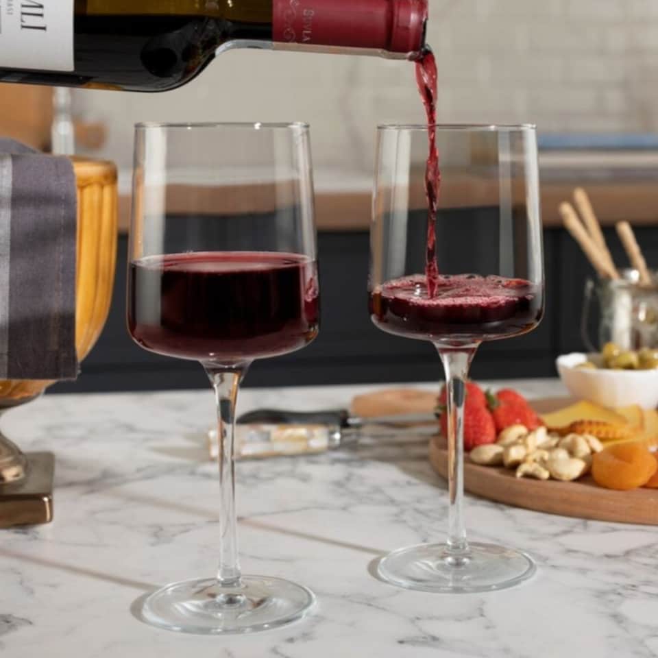 image 1 of Wine Glasses Clear Glass Goblets Stemware Barware | Clear | 6x430ml