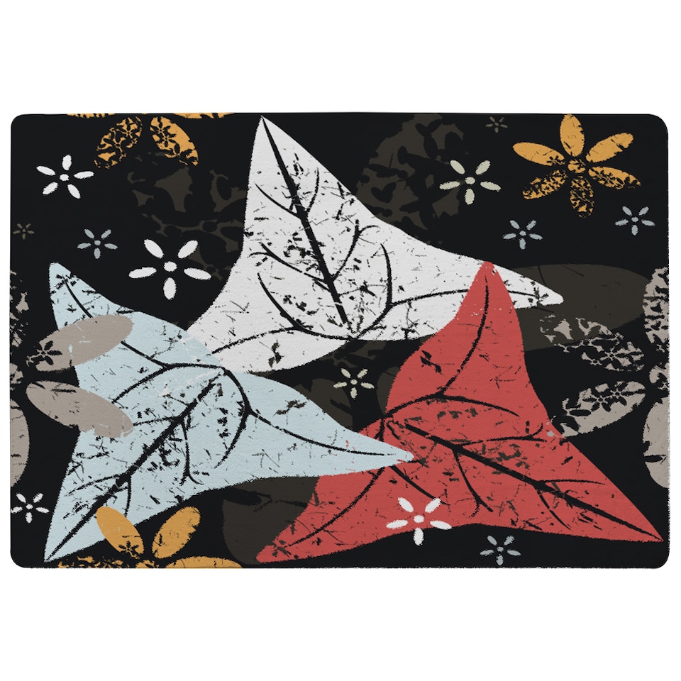 image 1 of Leaves And Flowers. Autumn Pattern Designer Rug | Multi