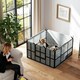 image 2 of PawHut Whelping Box w/ Washable Whelping Pad, Wind-Resistant Cloth, Black 