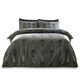 image 1 of Skull Charcoal Printed Duvet Cover Set Reversible Polycotton Beddings Grey | Double
