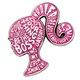 image 1 of Barbie Sparkly Silhouette Badge - Pink/Silver/White - One Size Pink