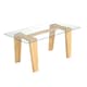 image 9 of COSTWAY Rectangle Coffee Table Tempered Glass Top Center Table Brown