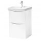 image 1 of Bathroom Floor Standing 2-Drawer Vanity Unit with Basin 500mm Wide - Gloss White - (Arch) - Brassware Not Included | White | White | 1