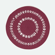 Homescapes Plum Crochet Braided Rug - 70cm Round | Purple | Plum