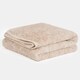 image 1 of OHS Teddy Marl Binded Fleece Blanket Throw, 130x160cm - Natural