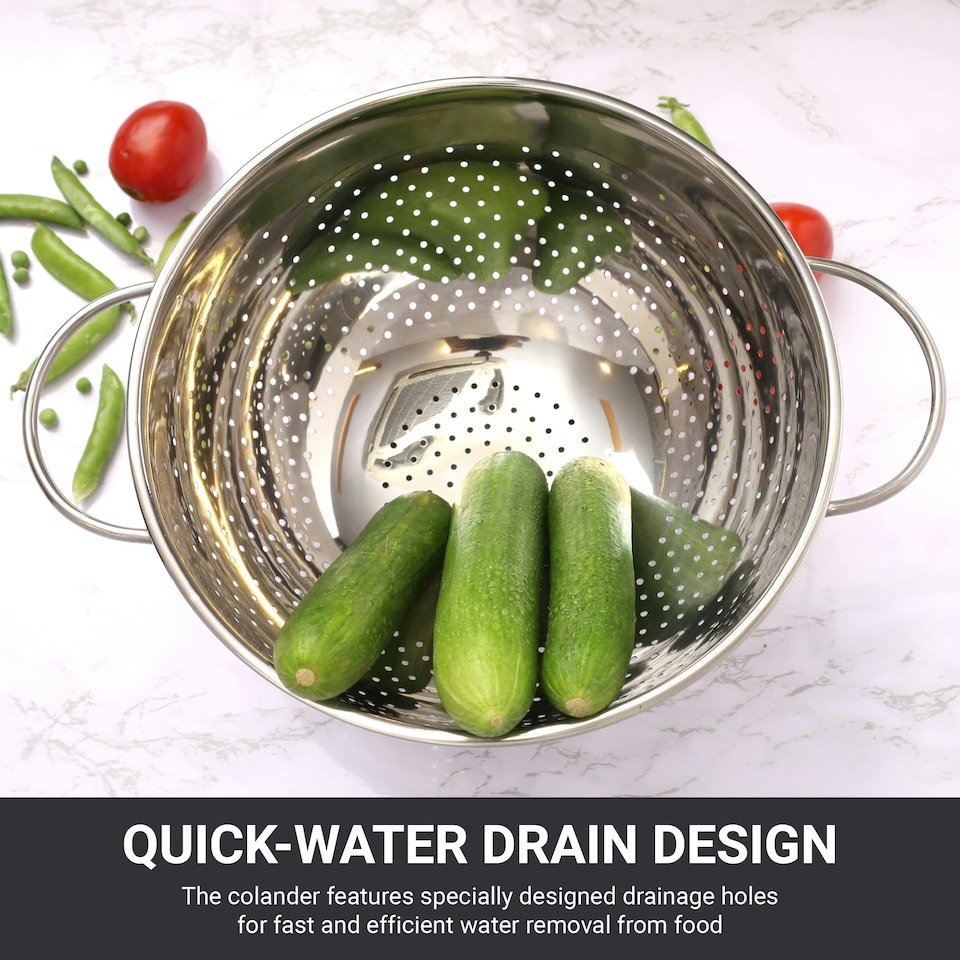 image 1 of Buckingham Hemisphere Colander / Strainer Stainless Steel 5 Litre / 27 cm