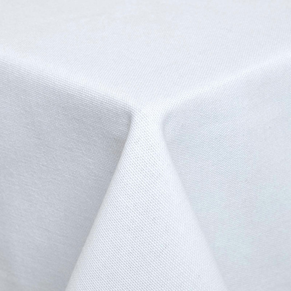 image 1 of Homescapes White Tablecloth - 178 x 300 cm White