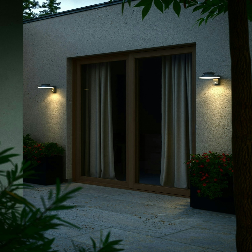 image 1 of Justina wall | Solar Light | Anthracite Black | Anthracite