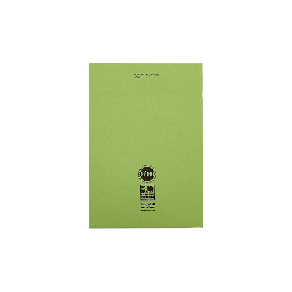 image 1 of Rhino 80 Page 8mm Lined Exercise Book Light Green A4 50 Pack