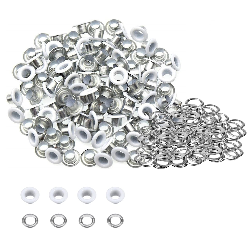 image 1 of 4mm Brass Eyelets with Washers for Arts & DIY Projects - 100 Pcs