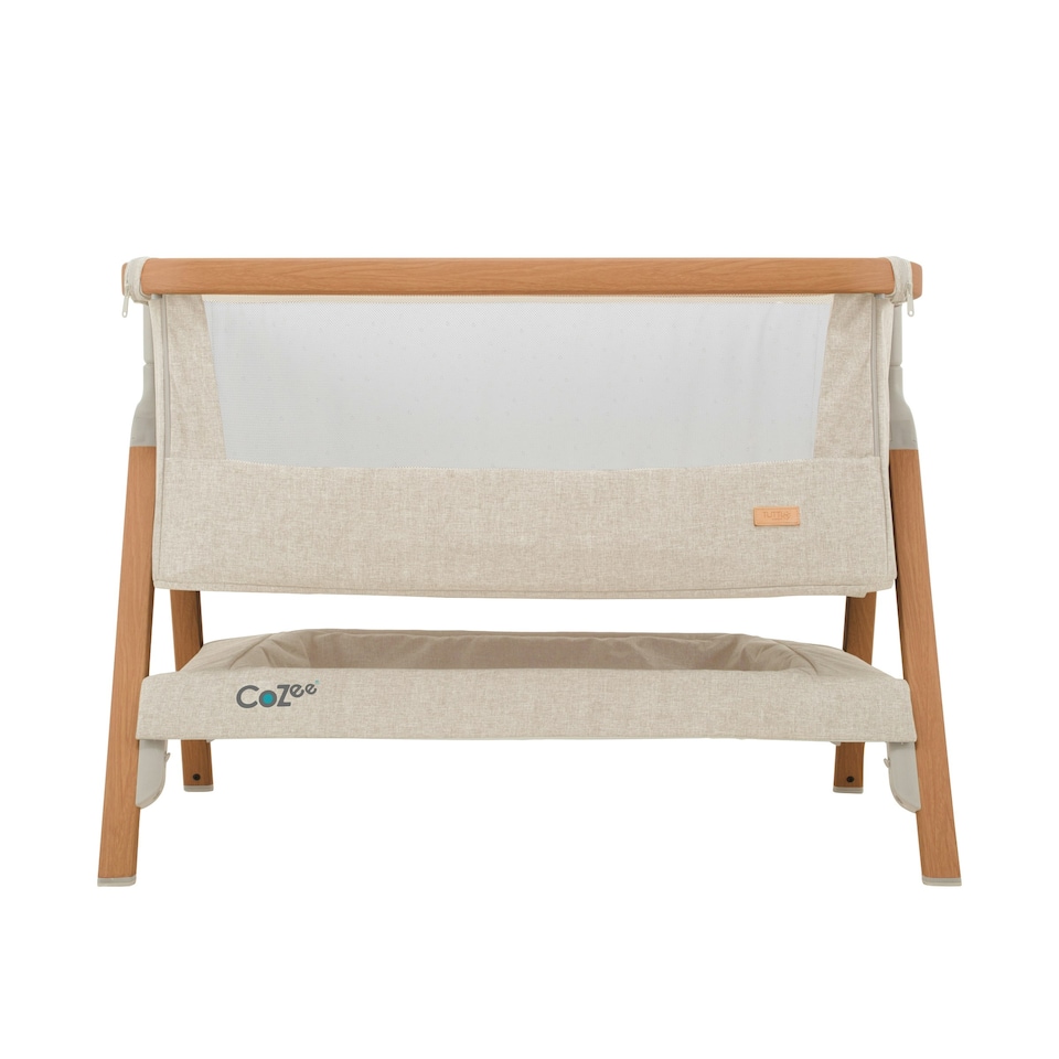 image 1 of Tutti Bambini Cozee Bedside Crib - Scandinavian Walnut/Ecru