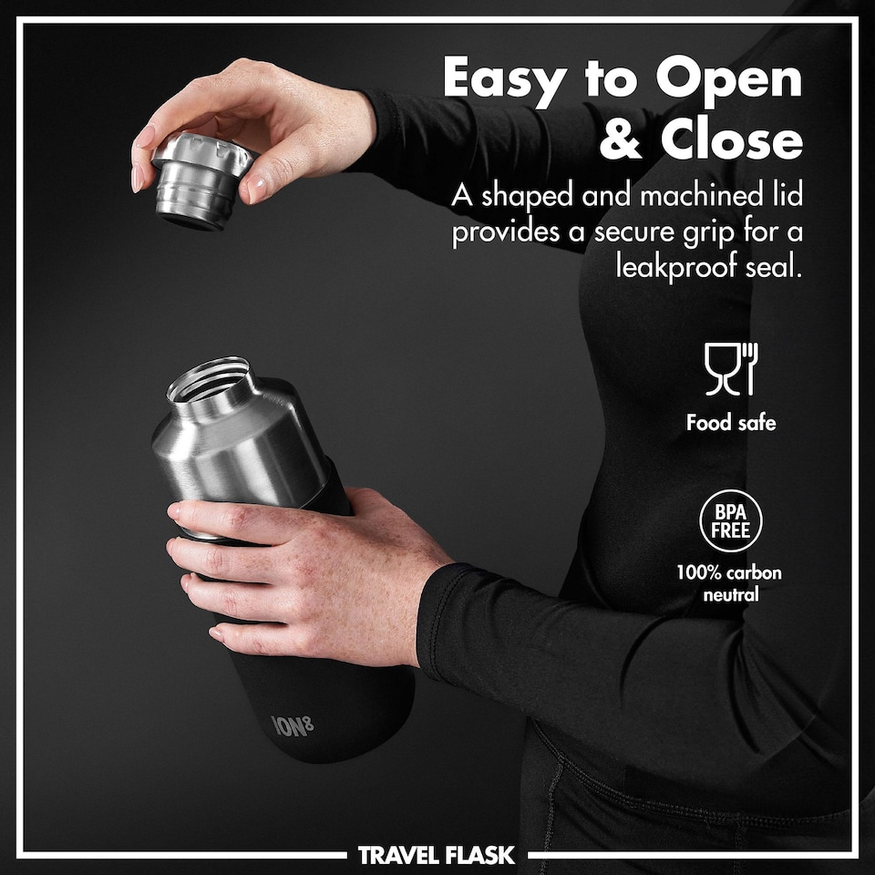 image 1 of Luma Flask & Mug, Vacuum Insulated, 700ml (24oz) | Black | Black | One Size