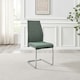 image 3 of Furniturebox Lorenzo 2x Green Fabric Silver Leg Dining Chair