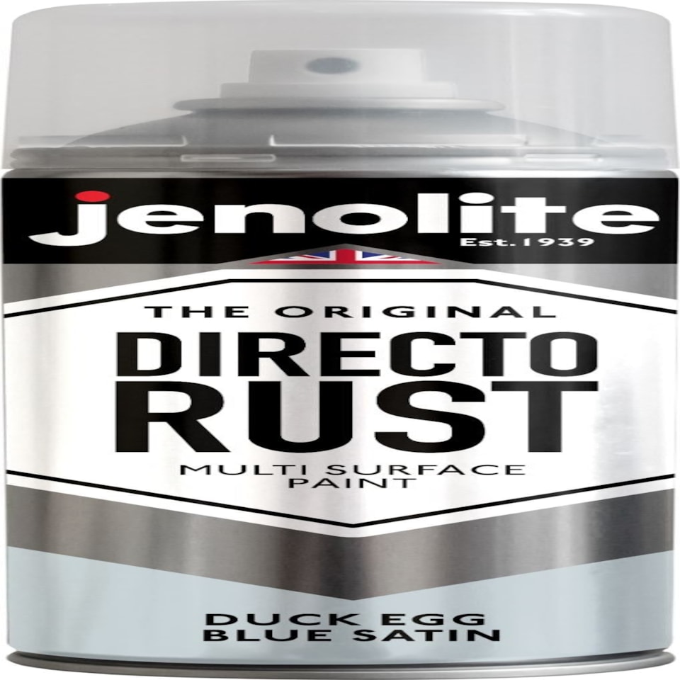 image 1 of Jenolite Directorust All-in-One Multi-Surface Paint - Duck Egg Blue Satin - 400ml Spray Can - 3-Pack