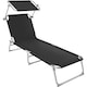 image 1 of Sun Lounger - foldable, adjustable sunshade and 4-step backrest | Black | black | 1