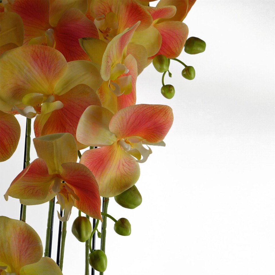 image 1 of 110cm Large Yellow Peach Orchid Plant Artifcial 41 REAL TOUCH flowers