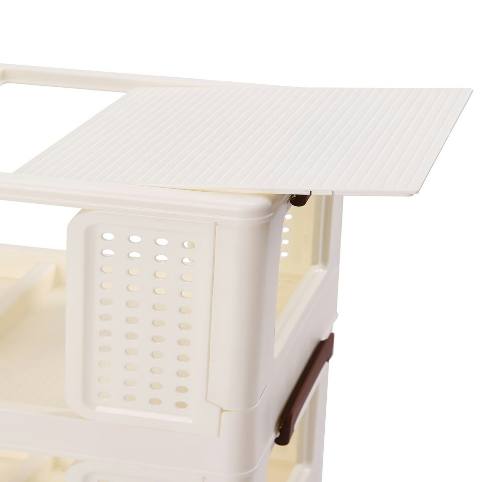 image 1 of Living and Home Three-Tier Folding Storage Cart