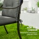 image 5 of Outsunny Set of 4 Garden Chair Cushions, Outdoor Seat Pads, Charcoal Grey 