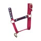 image 2 of Little Rider Riding Star Collection Horse Headcollar and Leadrope - Navy/Burgundy - Small Pony