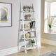 image 1 of Ladder Shelf Bookcase 3 or 5 Tier Storage Shelving Unit Display Stand | White
