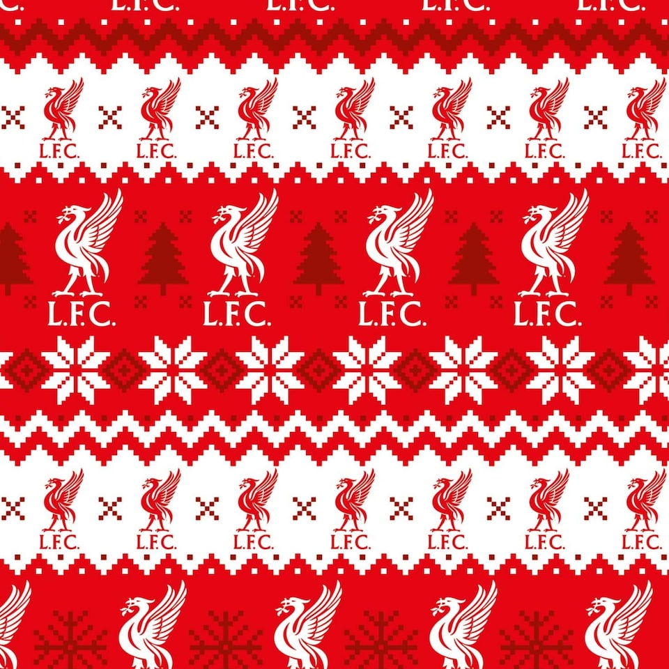 image 1 of Liverpool FC Christmas 2 Sheets & 2 Tags Gift Wrap
