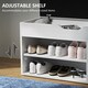 image 7 of HOMCOM Shoes Cabinet Bench Hidden Storage Padded Seat Organiser Footwear Rack Hallway Cream White