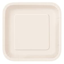 Ivory Square Paper Plates 22cm - Pack of 14