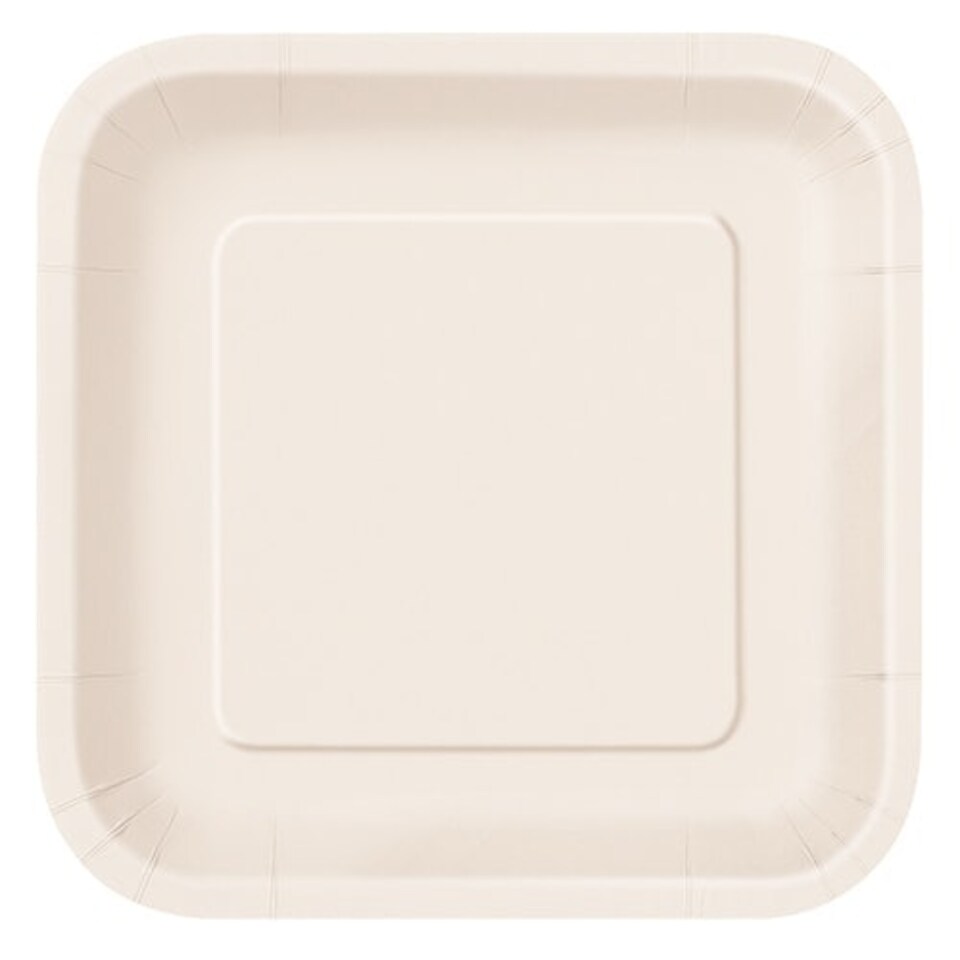 Ivory Square Paper Plates 22cm - Pack of 14