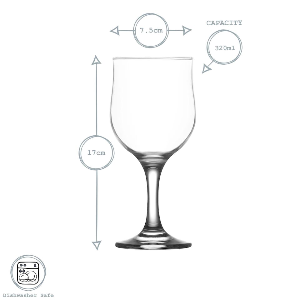 image 1 of LAV Nevakar Red Wine Glasses - 320ml - Clear - Pack of 6