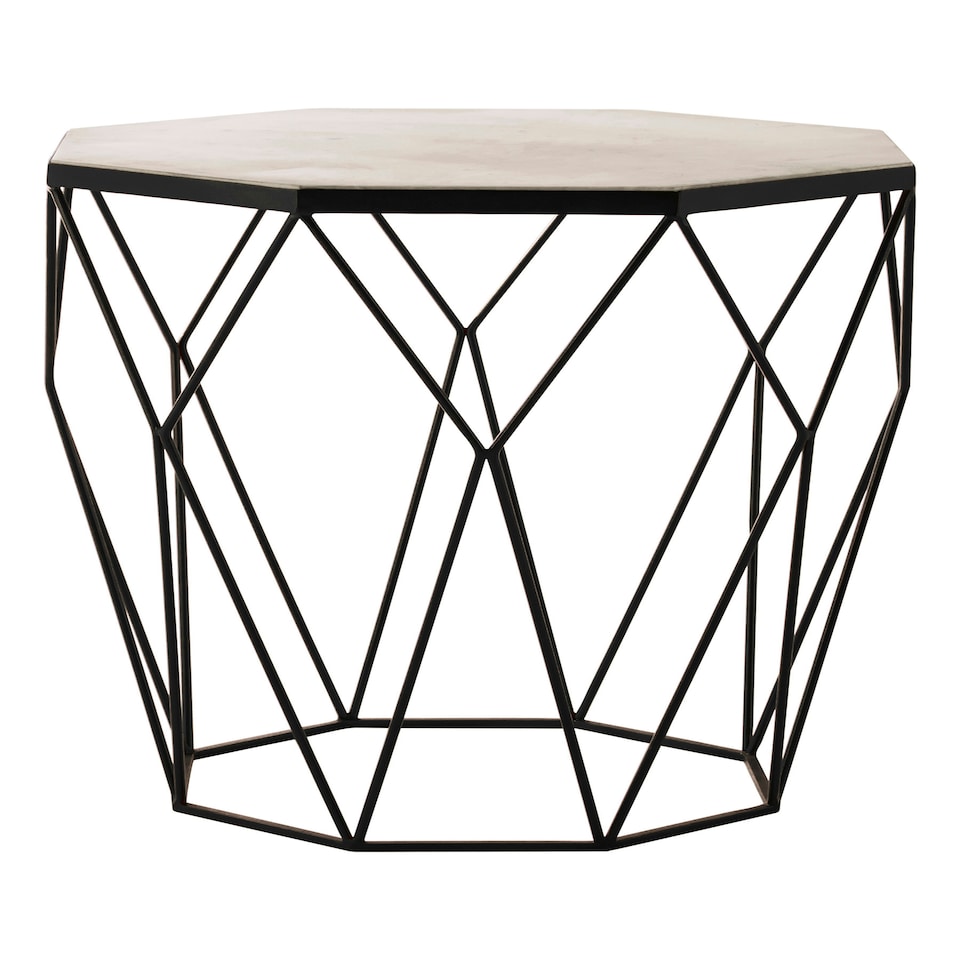 Interiors by Premier Shalimar Octagon Matte Black Side Table