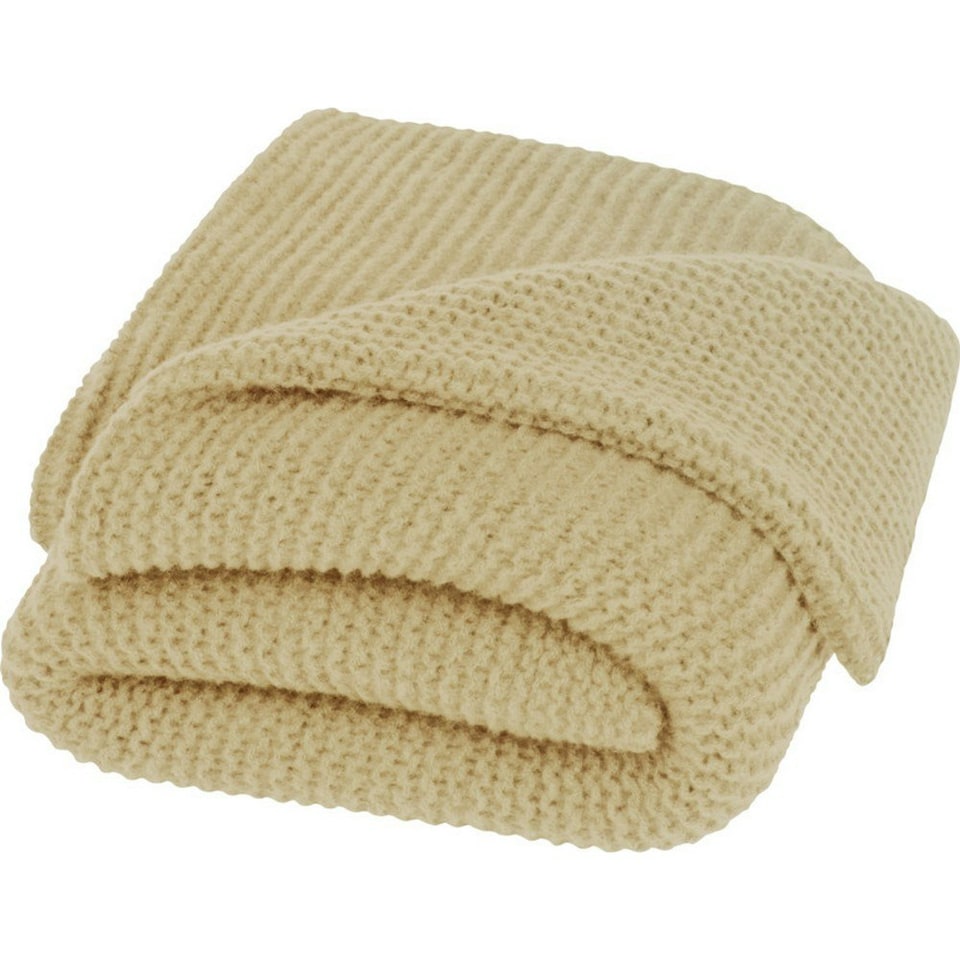 image 1 of Seasons Suzy Polyester Knitted Blanket - Beige - 120cm x 150cm