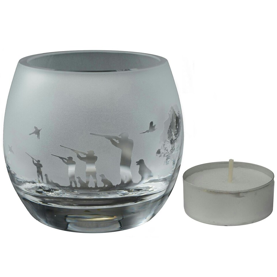 Animo Glass Engraved Tealight Holder Small Shooting
