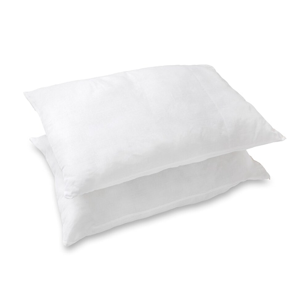 image 1 of Microfibre Soft Pillow Pair Hollowfibre Filling Soft Non Allergenic Cover White