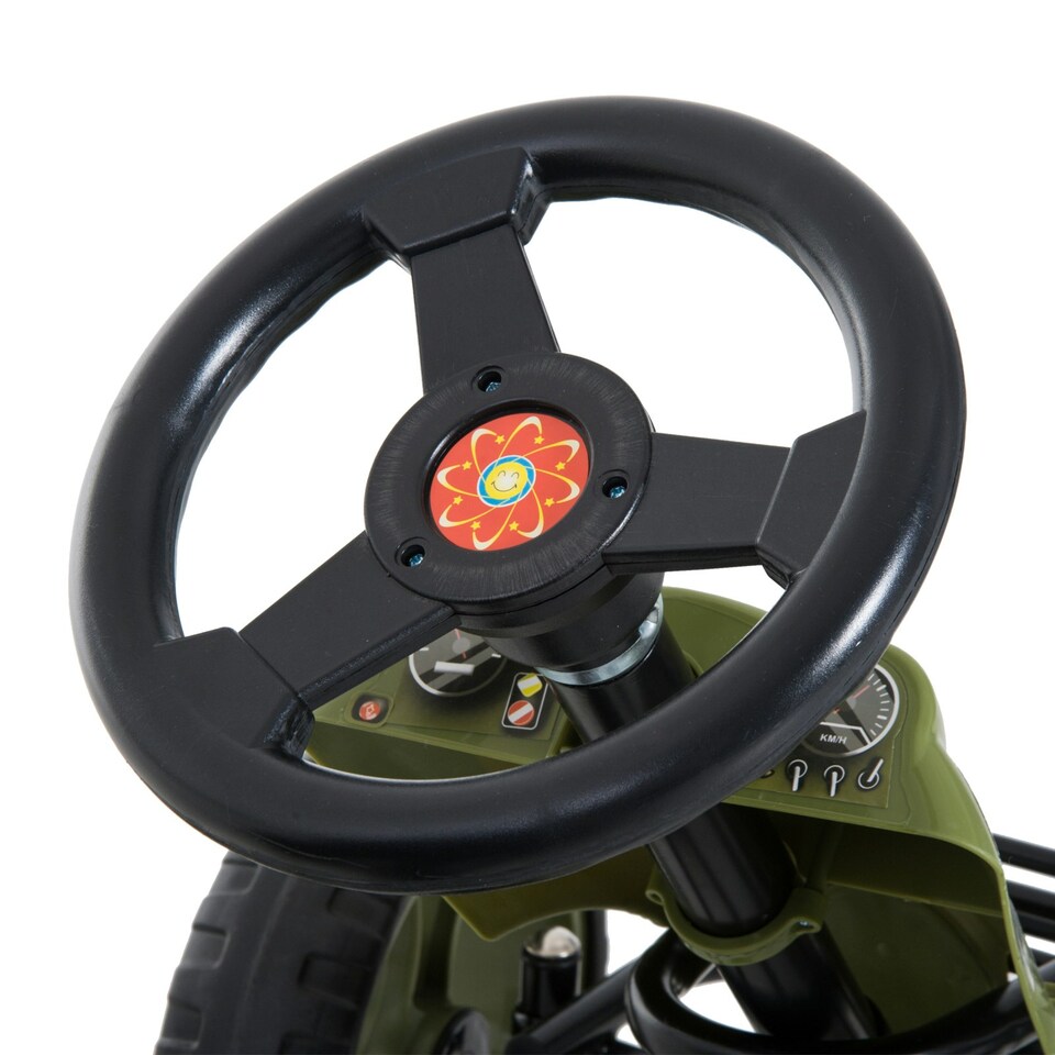 image 1 of HOMCOM Pedal Go Kart Ride On Racer Hand Brake EVA Tyre Adjustable Seat Green