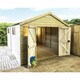 image 1 of 30 x 10 Pressure Treated T&G Apex Wooden Workshop / Garden Shed + 10 Windows + Double Doors (30' x 10' / 30ft x 10ft) (30x10)