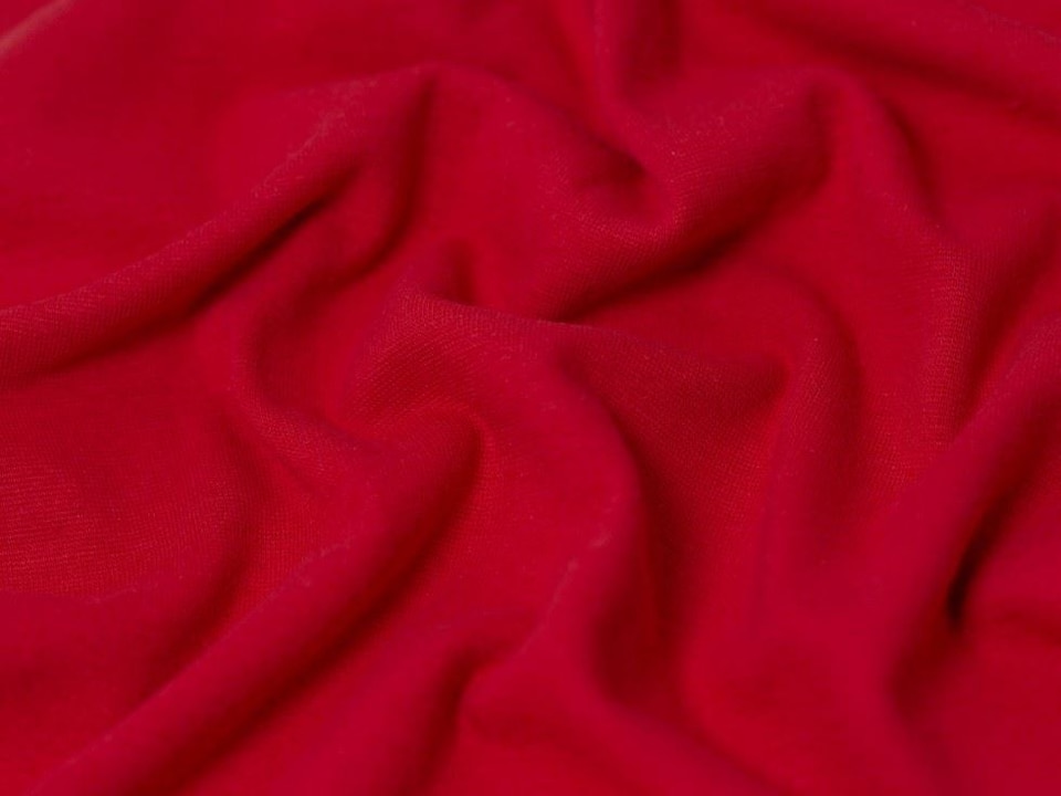 Minerva Core Range Red Tubular Ribbing Stretch Knit Fabric for Dressmaking, 70cm / 27" Wide - per metre
