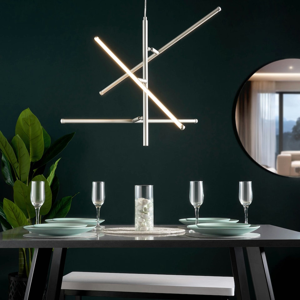 image 1 of BHS Zaha Stick LED Ceiling Pendant | Silver | Silver | 1