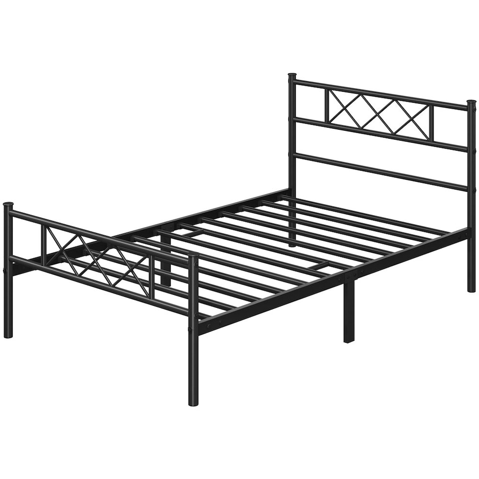 image 1 of Yaheetech 3ft Single Simple Metal Bed Frame Mattress Foundation Black