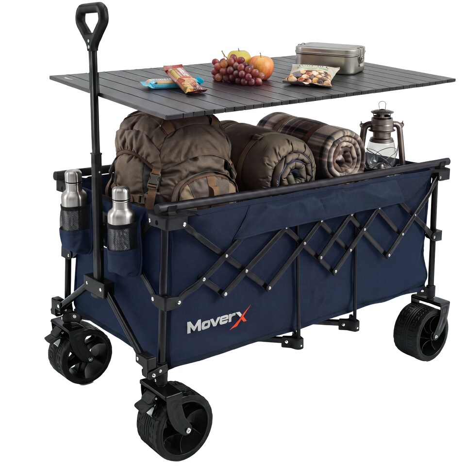 image 1 of MoverX 300L/180kg 2-in-1 Camping Tabletop Trolley / Table - Blue