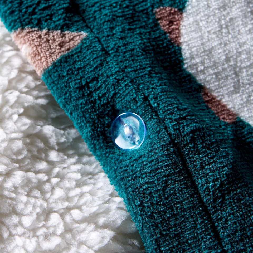 image 1 of OHS Ultra Soft Christmas Festve Gonk Fleece Duvet Cover Set | Green | King