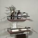 image 7 of Industrial 2PC Tier Wooden Floating Shelves with Hanging Rail Brown