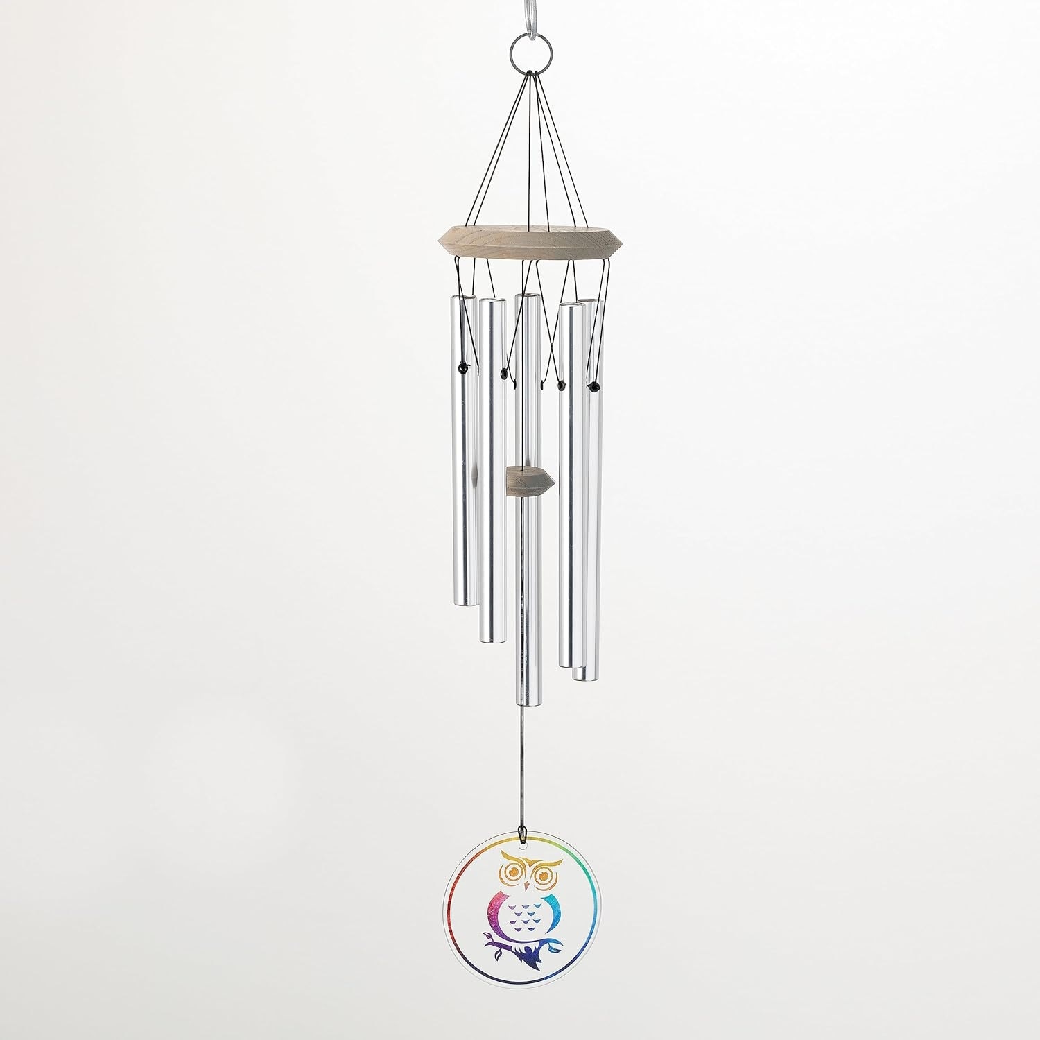 Woodstock Chimes Habitats Silver Wind Chime - Glass Owl
