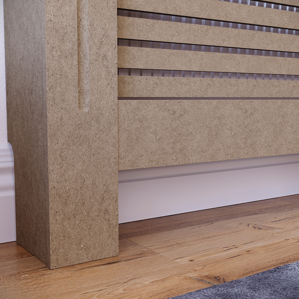 image 1 of Vida Designs Milton Radiator Cover MDF Slatted Cabinet, Unfinished, 172cm