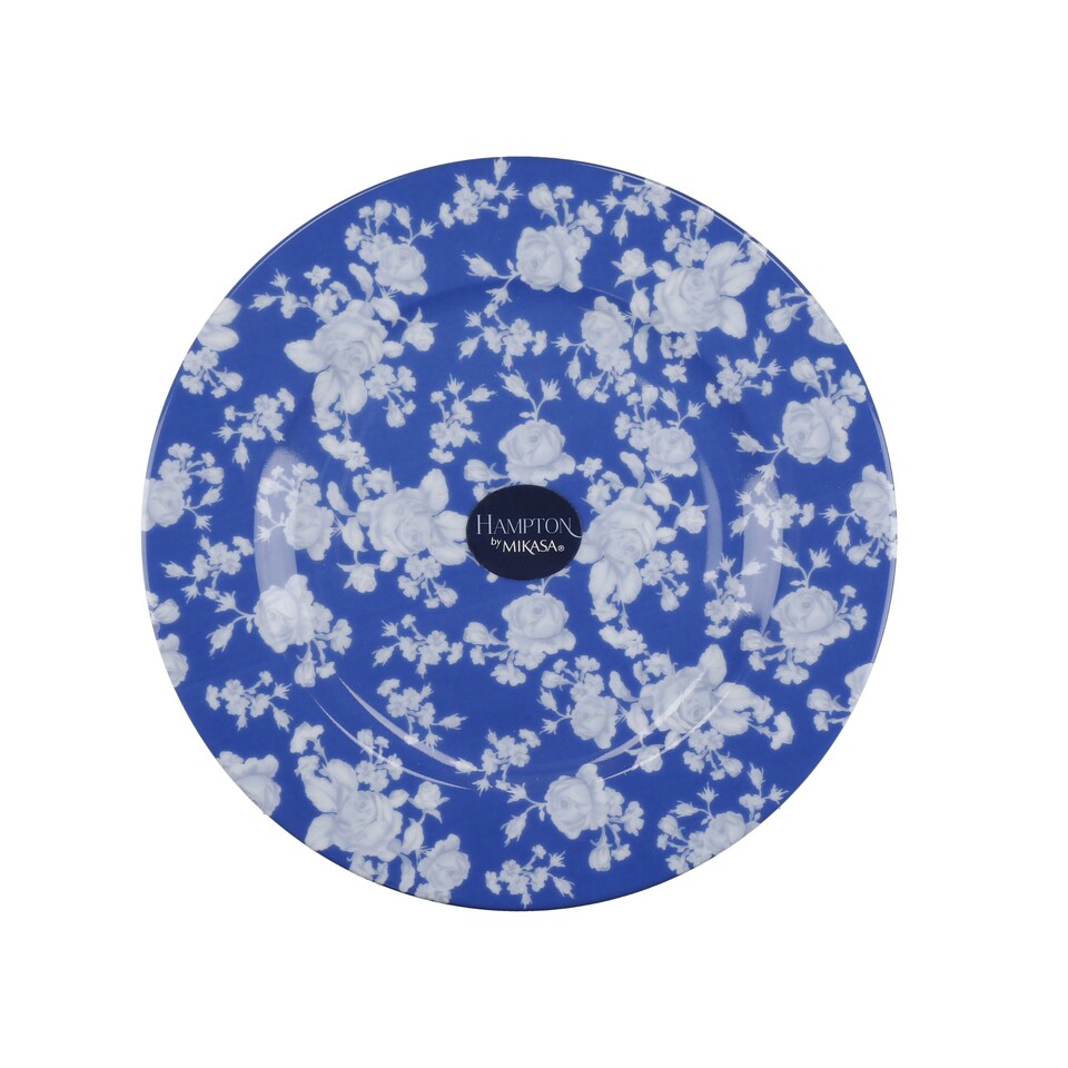 image 1 of Mikasa Hampton Set of 4 Blue and White Floral Porcelain Side Plates